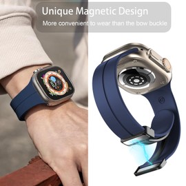 Lamshaw Compatible with Bushnell iON Elite Bands, Soft Silicone Sport Wristband Replacement Straps Compatible with Bushnell iON Elite Watch (Blue, 22mm size band)
