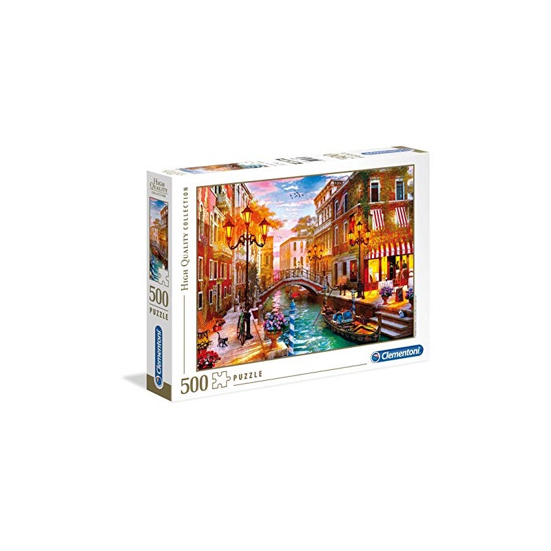 Clementoni Collection Puzzle-Sunse Over Venice-500 Pieces, Multicoloured, 35063