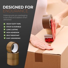 K-MART Packaging Tape, Industrial Brown Parcel Tape 3 Rolls With Low Noise - 48mm X 66m, Secure Sticky Brown Tape For Box Packaging, Moving Boxes, Packing Tape Strong For Moving House (3 rolls)