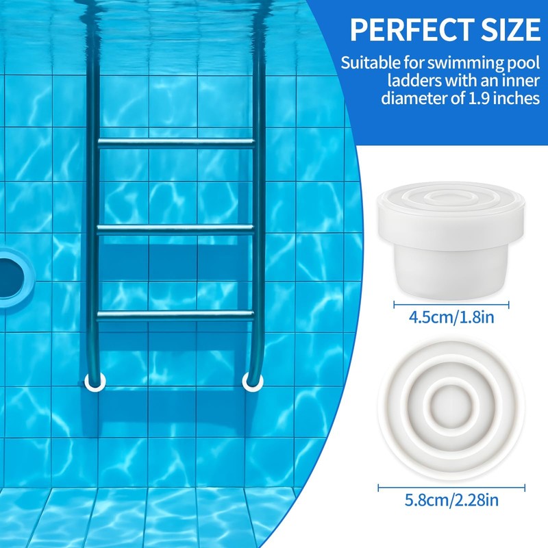 4-Pack Pool Ladder Bumpers,Pool Step Rubber End Caps for 1.10"