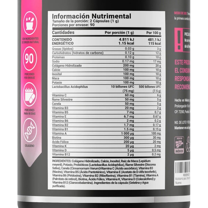 Multivitamínico Para Mujer Mayor De 40 Años 180 Cáps B