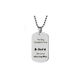 SBI Jewelry Amazing Dad Father Necklace for Women I Love You Fathers Day Thankful Grateful Engraved Pendant Family Christmas Anniversary Birthday