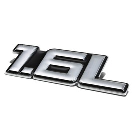 Auto Dynasty Metal Emblem Decal Logo Trim Badge 1.6L (Silver & Black)