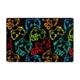 Jbofyee Colorful Silhouettes Game Joysticks Area Rug Non-Slip Soft Microfiber Washable Inside Floor Mats Throw Rugs Carpet for Living Room Bedroom Office Dorm Home Decor, 36x24 Mat