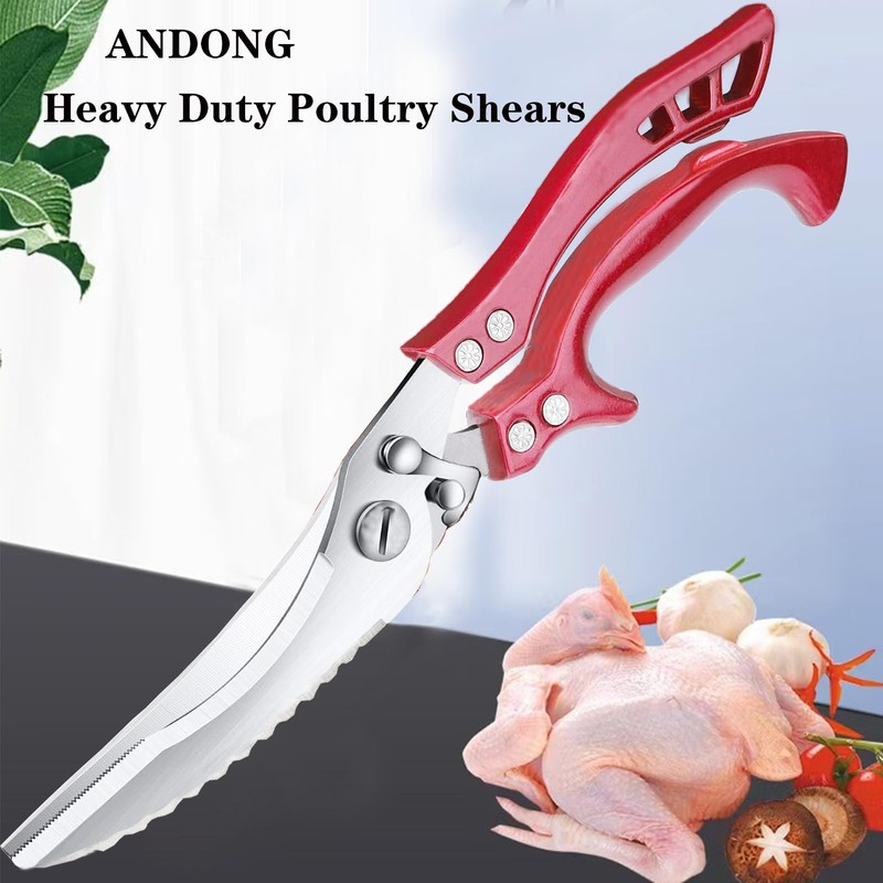 Heavy Duty Kitchen Shears by ANDONG, Kitchen Scissors,Stainless Steel Poultry