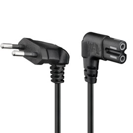 Goobay 97346 Euro Connection Cable Angled on Both Sides, 1 m, Black Euro Plug (Type C, CEE 7/16) > Device Socket C10