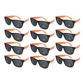 Edge I-Wear 12 Pack 80’s Style Adult Neon Party Sunglasses Bridal Wedding Party Favors 5402R/OR-12