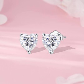 LUXILLA Heart Earrings Fit for Women Hypoallergenic Earrings 925 Sterling Silver Cubic Zirconia Great Jewelry for Everyday Wear