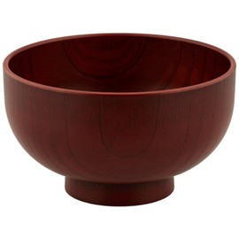 Fukui Craft 30044140 Heat Resistant Diameter 4.3 ft (110 mm) Wood Style Soup Bowl Red