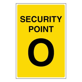 V Safety Security Point O 100 x 150 mm - Glow In The Dark 1mm Rigid Plastic