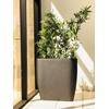 Lightweight Concrete Modern Tall Oval Outdoor Planter, Large