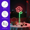 Rose Neon Sign - Red rose Flower with Green Stem