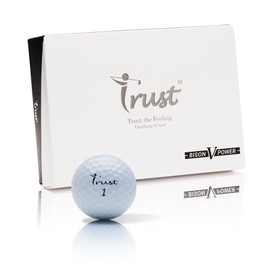 Trust Golf Balls Bison V Power | Designed for Professionals and Low Handicappers | Maximum Distance | Stopping Power | Straight Flight | Urethane Cover for Ultimate Control (White-12 Balls)