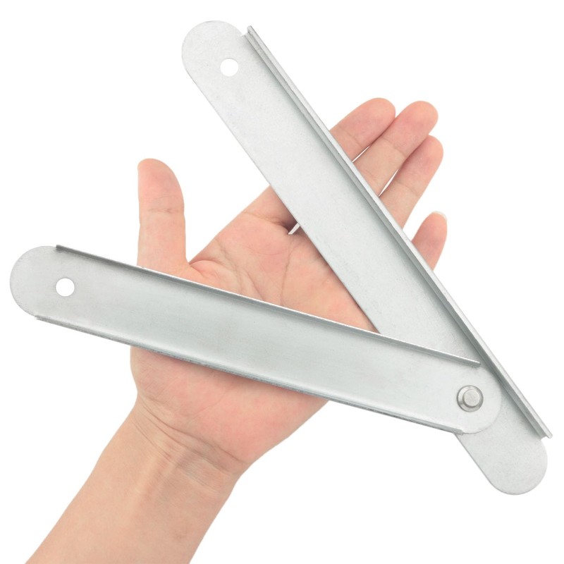 ITROLLE 2PCS Silver Folding Step Hinge Replacement Kit Aluminum Herringbone