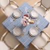 Horaldaily Blue Cotton Blend Tablecloth 60×84 Inch Rectangular, Farmhouse Style,