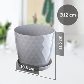 Kadax Decorative Flower Pot, for Flowers and Plants, with bottom tray, Made of Light and Durable Material