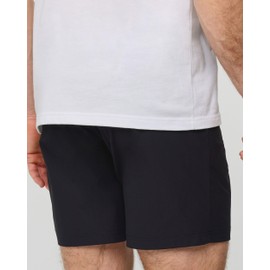 INTO THE AM Men's Daily Shorts 7" Inseam 2-Pack - Dry Fit Stretch Performance Flat Front Tech Fashion Khaki Chino Mens Golf Shorts Multipack (Black/Navy, 34")