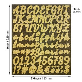 SevenFish 912pcs/12 sheets Letter Stickers, Gold Glitter Letter Stickers Waterproof Numbers Sticker Vinyl Alphabet Stickers Decal for Mailbox, Signs, Car, Door, Office, Poster Board, Address Number