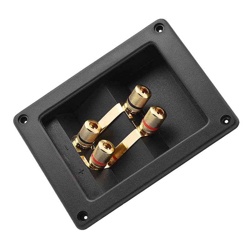 4 Copper Binding Post Terminal Cable Connector Speaker Terminal Box