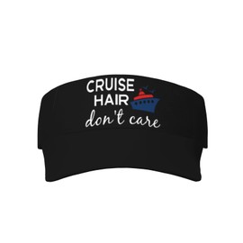 Yipaidel Cruise Hair Don't Care Sun Visor Hats Women Men, Protection Adjustable Baseball Cap for Beach Golf Running Tennis Black