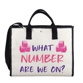 XYANFA Bunco Tote Bag Gift Bunco Party Gift Zipper Pouch Dice Game Bunco Player Bunco Gift Tote Cosmetic Bag (WHAT NUMBER tote2)