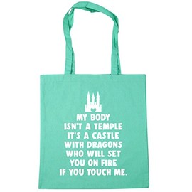 Hippowarehouse My Body Isnt A Temple Quote Tote Shopping Gym Beach Bag 42cm x38cm, 10 litres