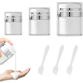 3 Recipientes Botellas de viaje, Tarros Cosméticos Rellenables, Tarros de Silicona para Cremas, Contenedores de viaje, Envases de Loción de Viaje con Tapa (Gran capacidad) (Gran tamaño)
