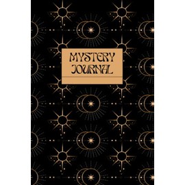 gold and black modern feminine mystery journal diary notebook lined 6 ^ 9 inches, 120 pages for men and women.