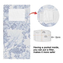 ElliTarr Neck Gaiter Cooling Bandana Face Mask Magic Scarf Sport Face Cover for Sun Protection Men Women Fishing Outdoor Blue and White