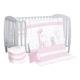 BabyBaby Set Edredón Para Cuna Cama Corral Safari Rosa