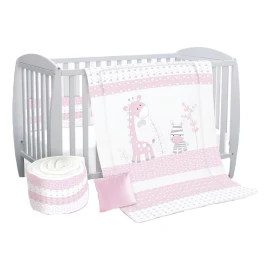 BabyBaby Set Edredón Para Cuna Cama Corral Safari Rosa