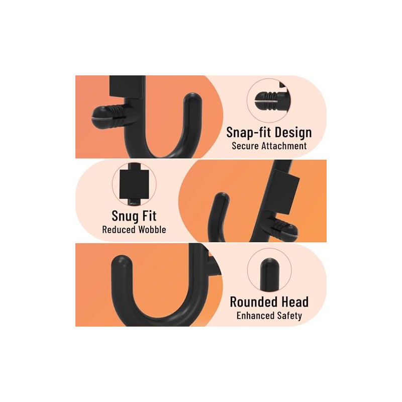 HUHOLE 100 Pack Pegboard Plastic Hooks – J Shape Peg