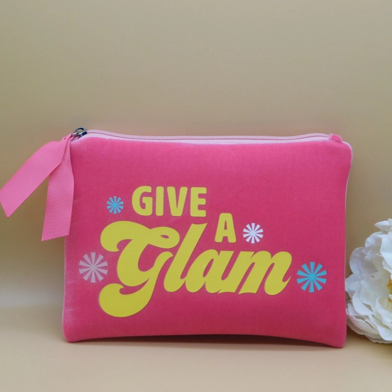 Benefit Give A Glam Pink Cosmetic Bag with Zipper x