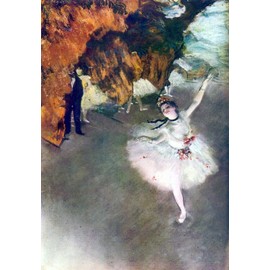 絵画風 壁紙ポスター（はがせるシール式） エドガー・ドガ 踊りの花形（エトワール） 1878年頃 オルセー美術館 AT キャラクロ K-DGS-002BS2 （414mm×594mm） 建築用壁紙＋耐候性塗料 ＜日本製＞ ウォールステッカー お風呂ポスター
