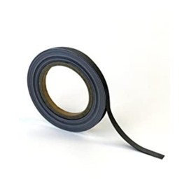 Magnetic Steel Easy-Wipe Tape, Thin & Flexible, Cut to Fit Strip, Strong Magnetic Tape, High Visible Identification, Suitable For All Non-Magnetic Surfaces - Matt Black - H.10mm x W.10M