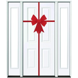 Bow with Ribbon Set Gift Wrap a Door Christmas, Holiday Decoration (Red Velvety (Felt), 15.5 X 17.5 inch)