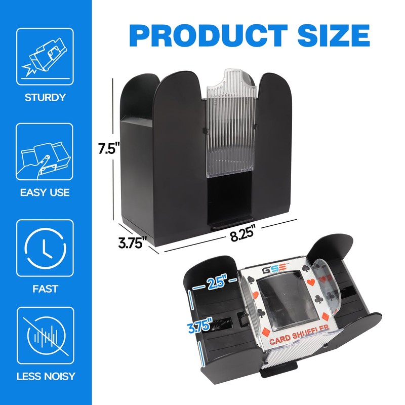 GSE Games & Sports Expert Automatic Card Shuffler, AC/DC-Power &