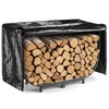 facka 40 Inch Firewood Rack Outdoor with Cover, Metal Wood