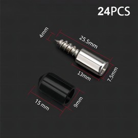 Qrity 24 PCS Shelf Support Pegs, Integrated Self-Tapping Screws, One-Piece Shelf Pins, Cylindrical Pin Bracket, with Black Anti-Slip Cover
