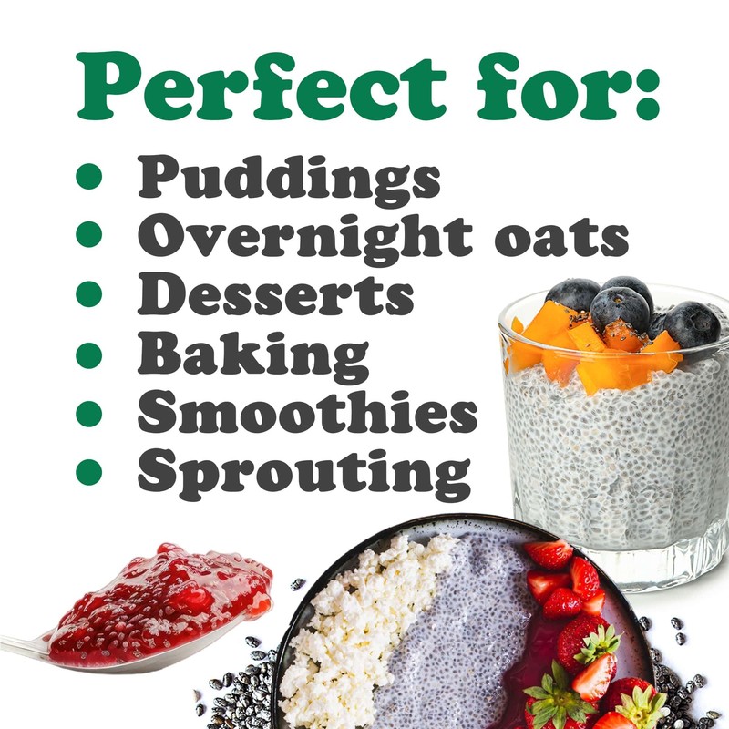 Food to Live Black Chia Seeds, 8 Ounces – Whole,