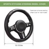 MTRPS Car Steering Wheel Cover, 15 Inch Leather Stitching Elastic