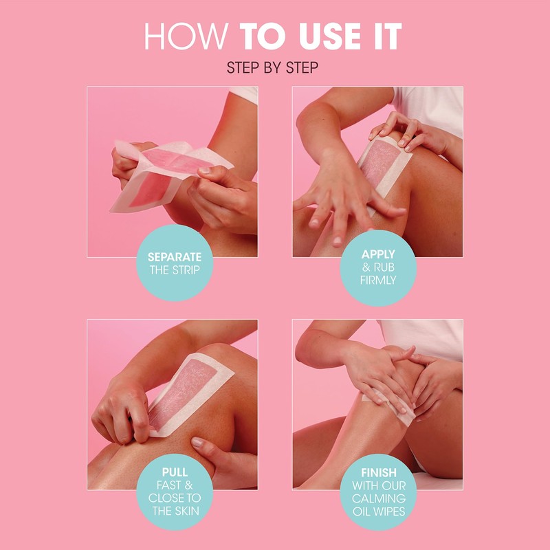 Nad's Extra Long Wax Strips, Hair Removal, Large Waxing Strips,