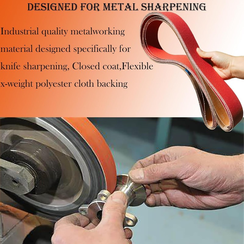 3 Pack 2 x 72 Inch 60 Grit Ceramic Sanding