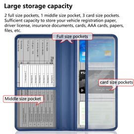 OBDMASTER Orange Car Registration and Insurance Holder with Magnetic Closure for Glove Box Organizers Car Document Holder Car Document Organizer Car Glove Box Organizer