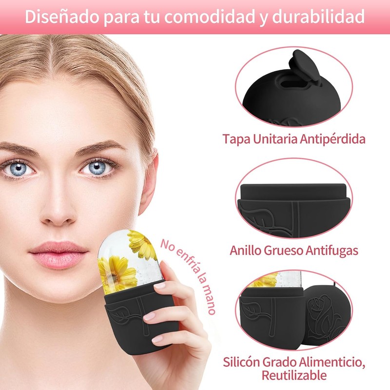 Rodillo de Hielo Facial con Gua Sha y Rodillo de