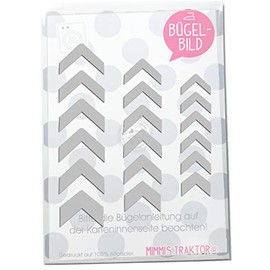 Iron-On Transfer Set of 3 Reflector Stripes Arrows up to 12 cm Silver