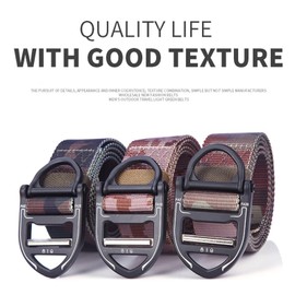 Schnellfreisetzungsgürtel, Nylon Leinwandgürtel, Bürostil Schnellveröffentlichung Nylongürtel, 125 cm Multifunktionaler Gürtel für Freizeitsport im Freien, Klassische Tarnung