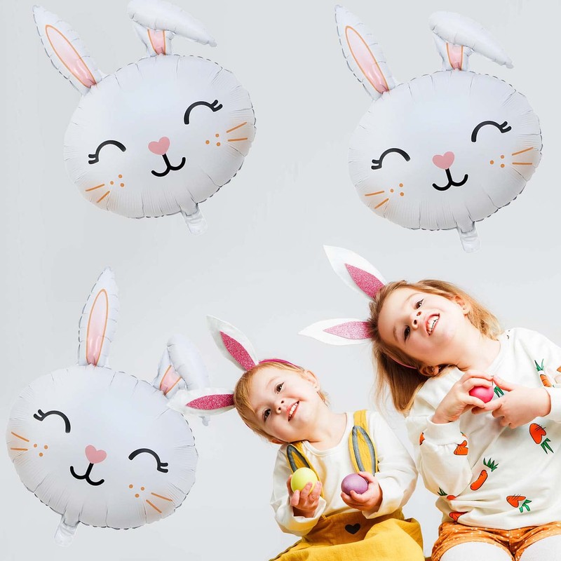 HADCKJA Bunny Balloons Easter Balloons Rabbit Head Foil Balloon for