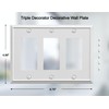 OKAWYC Triple Decorator Light Switch Cover Aria Metal Wall Plate,