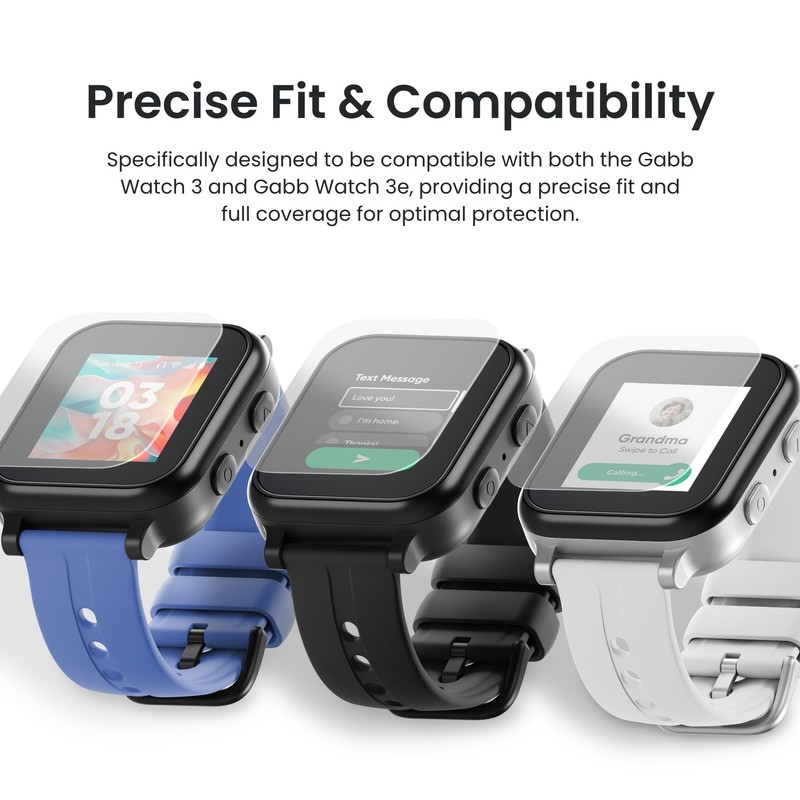 Gabb Watch 3/3e Screen Protector, Tempered Glass, Scratch Resistant, Protective